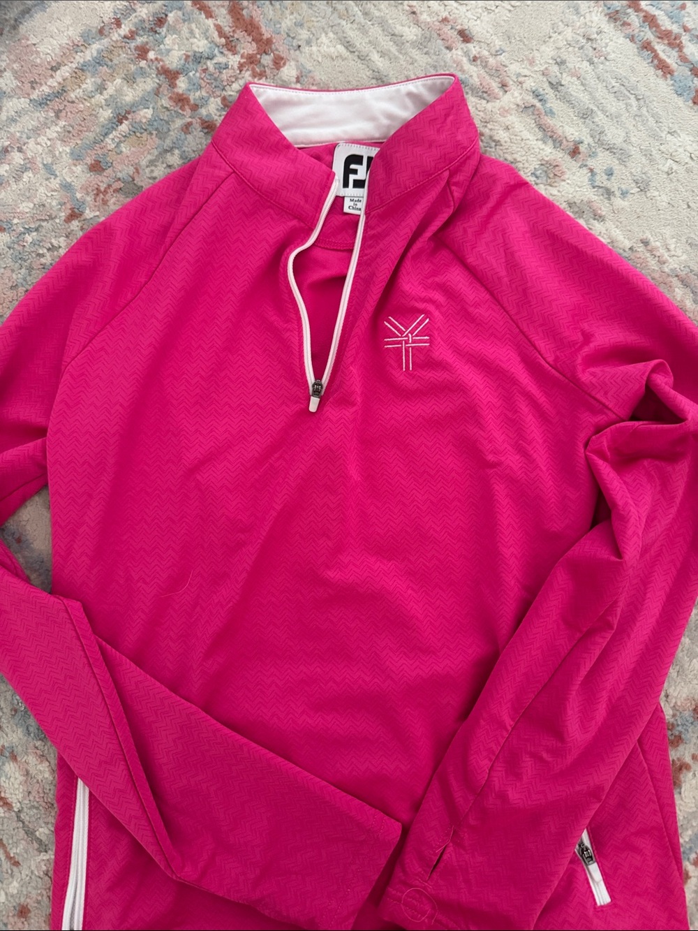 FootJoy Hot Pink Quarter-Zip Golf Pullover